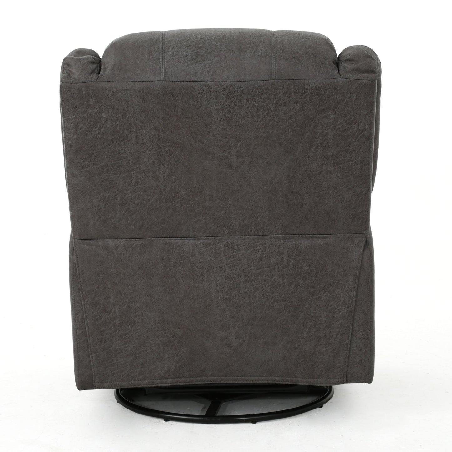 Contemporary Glider Recliner Chair with Swivel Function in Slate Microfiber - 1st Choice Furniture Direct