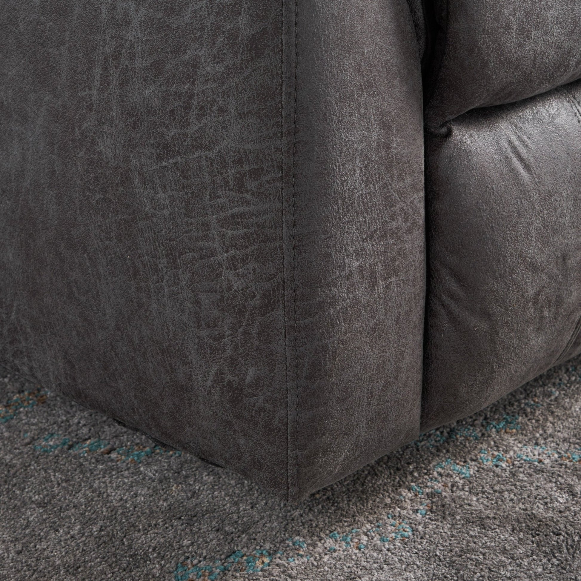 Contemporary Glider Recliner Chair with Swivel Function in Slate Microfiber - 1st Choice Furniture Direct