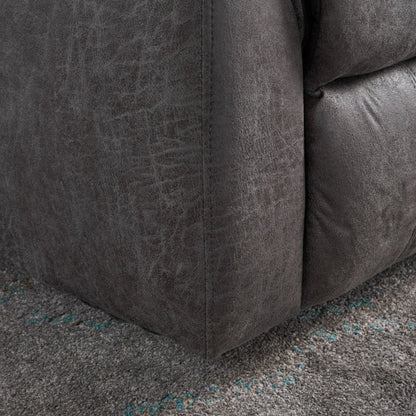 Contemporary Glider Recliner Chair with Swivel Function in Slate Microfiber - 1st Choice Furniture Direct