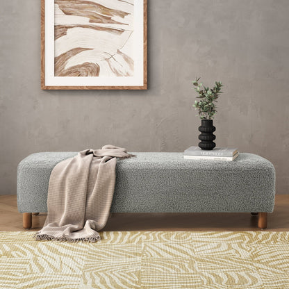 Contemporary Grey Ottoman with Foam Cushion and Durable Upholstery - 1st Choice Furniture Direct
