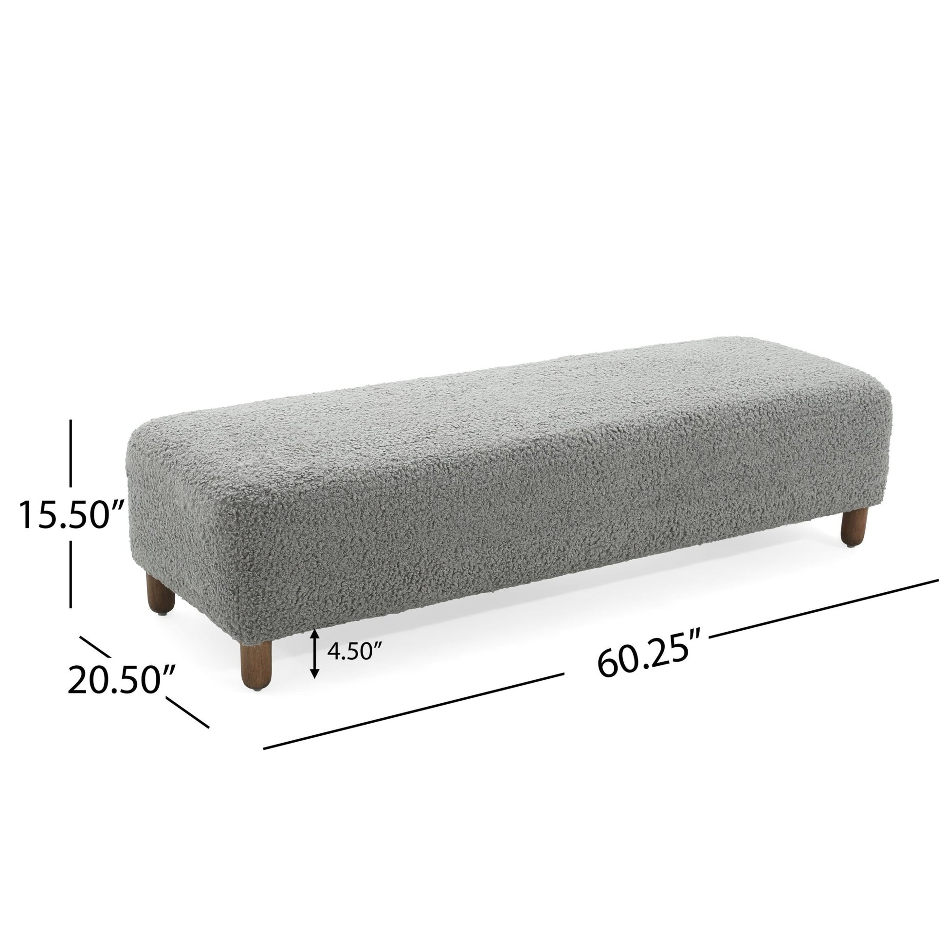 Contemporary Grey Ottoman with Foam Cushion and Durable Upholstery - 1st Choice Furniture Direct