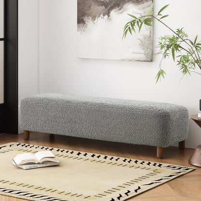 Contemporary Grey Ottoman with Foam Cushion and Durable Upholstery - 1st Choice Furniture Direct