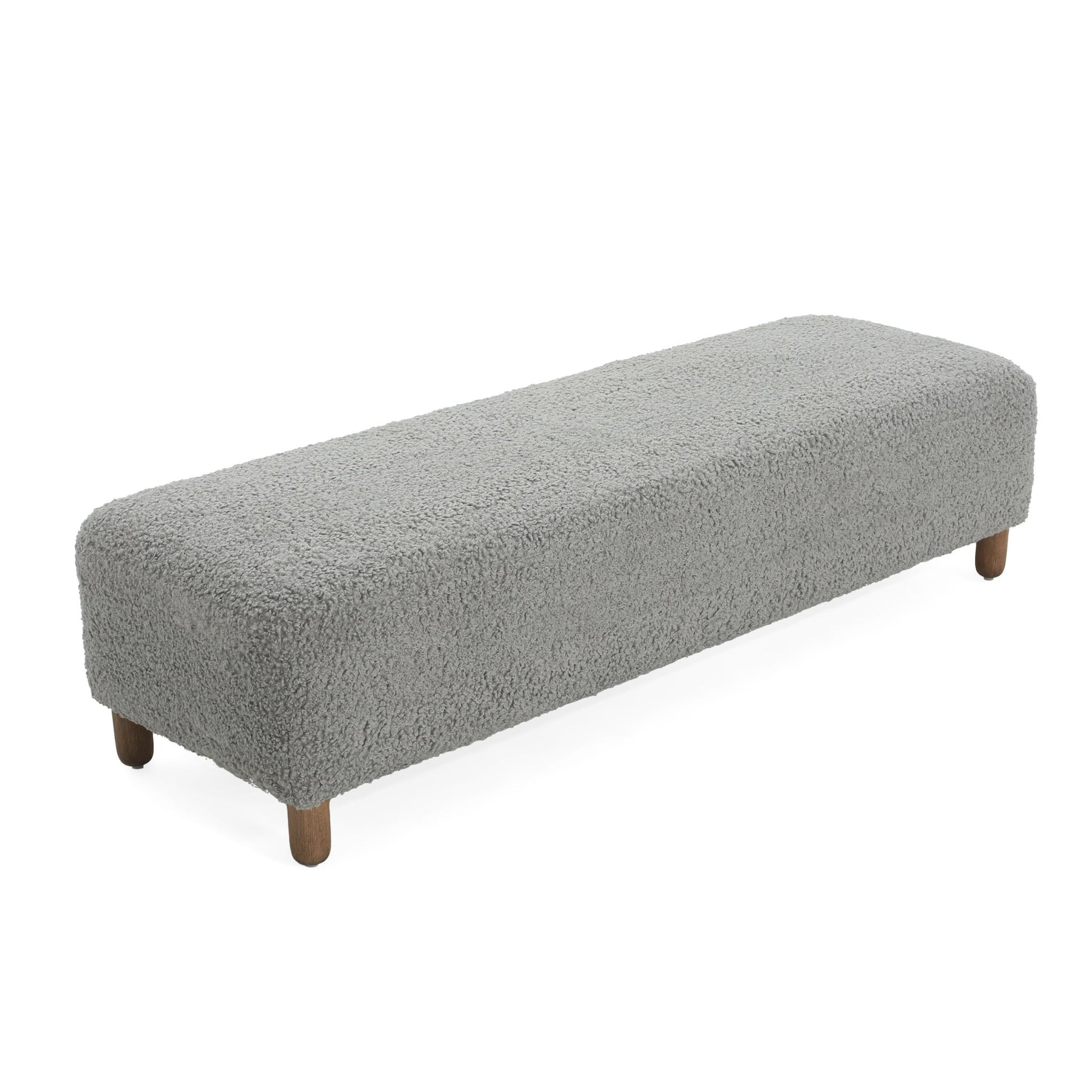 Contemporary Grey Ottoman with Foam Cushion and Durable Upholstery - 1st Choice Furniture Direct