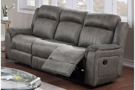 Contemporary Manual Motion Sofa 1pc Couch Living Room Furniture Slate Blue Breathable Leatherette - 1st Choice Furniture Direct