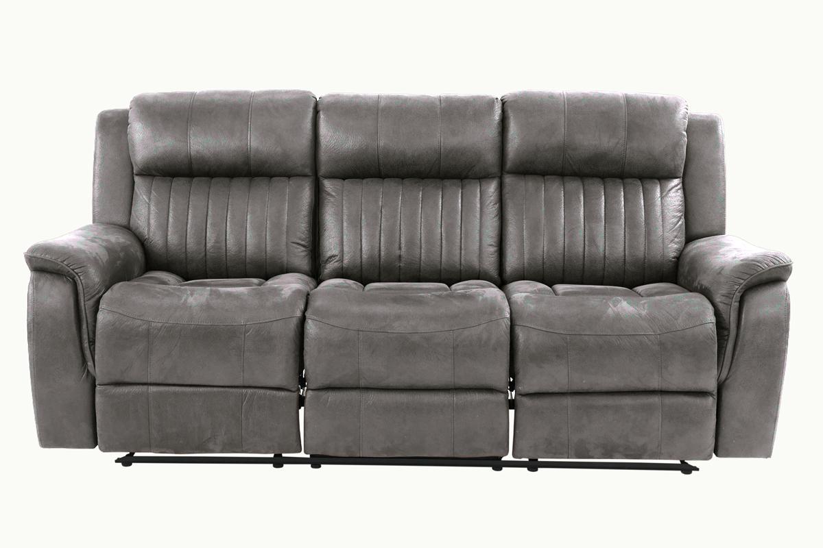 Contemporary Manual Motion Sofa 1pc Couch Living Room Furniture Slate Blue Breathable Leatherette - 1st Choice Furniture Direct