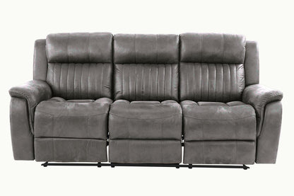 Contemporary Manual Motion Sofa 1pc Couch Living Room Furniture Slate Blue Breathable Leatherette - 1st Choice Furniture Direct