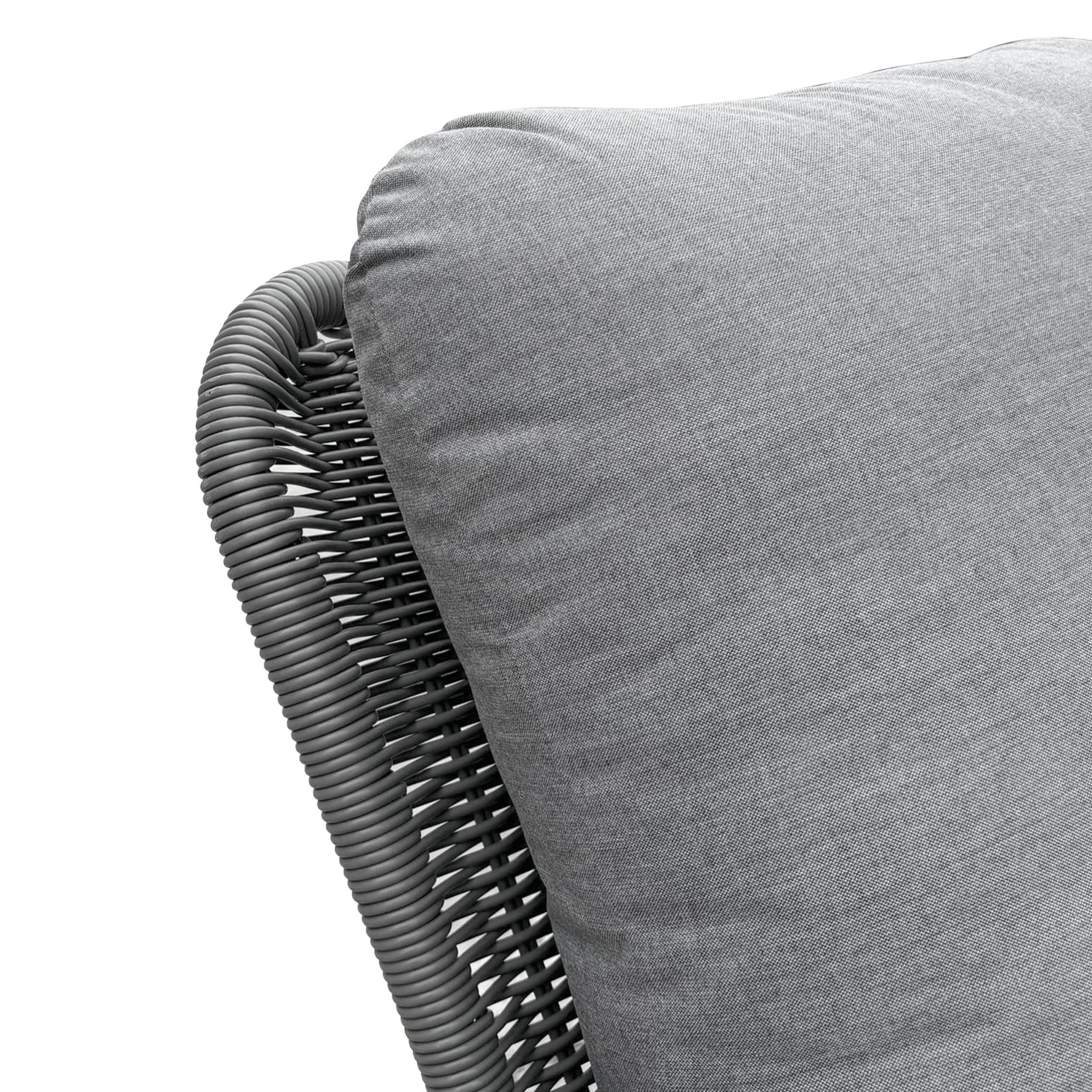Contemporary Minimalist Gray Wicker Rocking Chair with Soft Polyester Cushions and Durable Wooden Frame - 1st Choice Furniture Direct