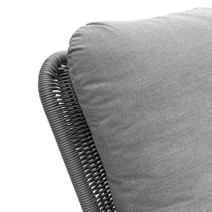 Contemporary Minimalist Gray Wicker Rocking Chair with Soft Polyester Cushions and Durable Wooden Frame - 1st Choice Furniture Direct