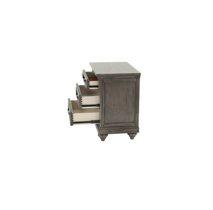 Contemporary Modern Look Antique Gray Oak Finish 1pc Nightstand Storage Space Bedside Table Oak Veneer Bedroom Furniture - 1st Choice Furniture Direct