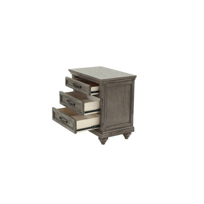 Contemporary Modern Look Antique Gray Oak Finish 1pc Nightstand Storage Space Bedside Table Oak Veneer Bedroom Furniture - 1st Choice Furniture Direct