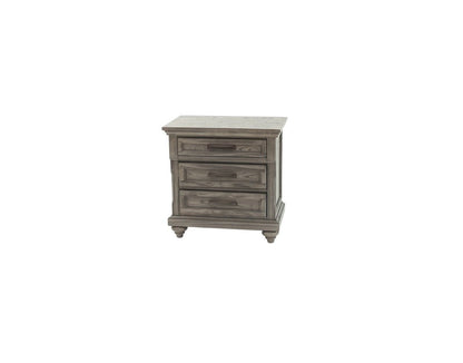 Contemporary Modern Look Antique Gray Oak Finish 1pc Nightstand Storage Space Bedside Table Oak Veneer Bedroom Furniture - 1st Choice Furniture Direct