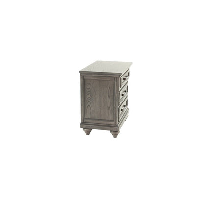 Contemporary Modern Look Antique Gray Oak Finish 1pc Nightstand Storage Space Bedside Table Oak Veneer Bedroom Furniture - 1st Choice Furniture Direct