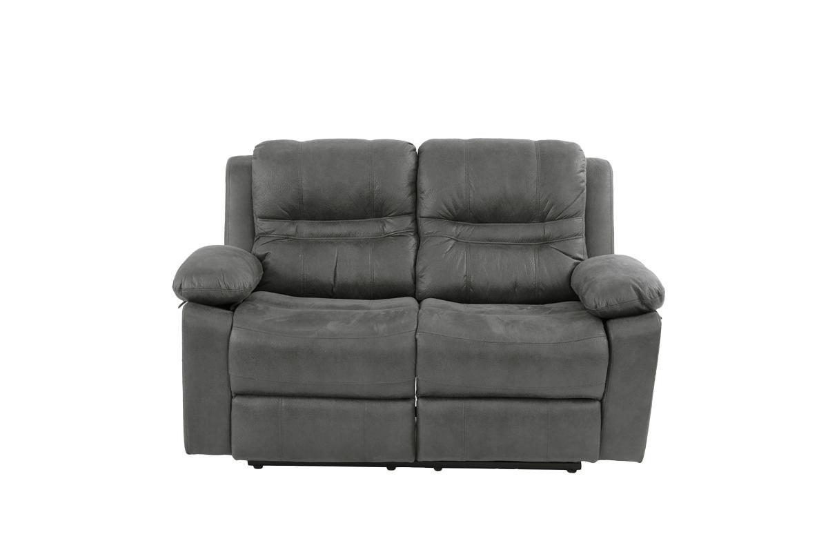 Contemporary Motion Loveseat 1pc Couch Metal Reclining Living Room Furniture Slate Blue Breathable Leatherette Recliners - 1st Choice Furniture Direct