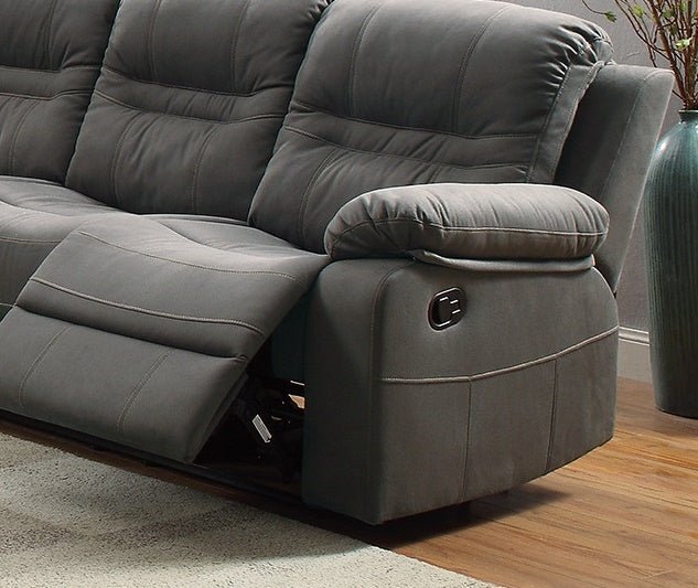 Contemporary Motion Sofa 1pc Couch Metal Reclining Plush Cushion Living Room Furniture Slate Blue Breathable Leatherette Recliners - 1st Choice Furniture Direct