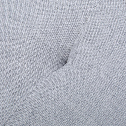 Contemporary Storage Ottoman with Tufted Waffle Stitching, Light Grey Fabric, 28 x 23 x 18.75 Inches - 1st Choice Furniture Direct