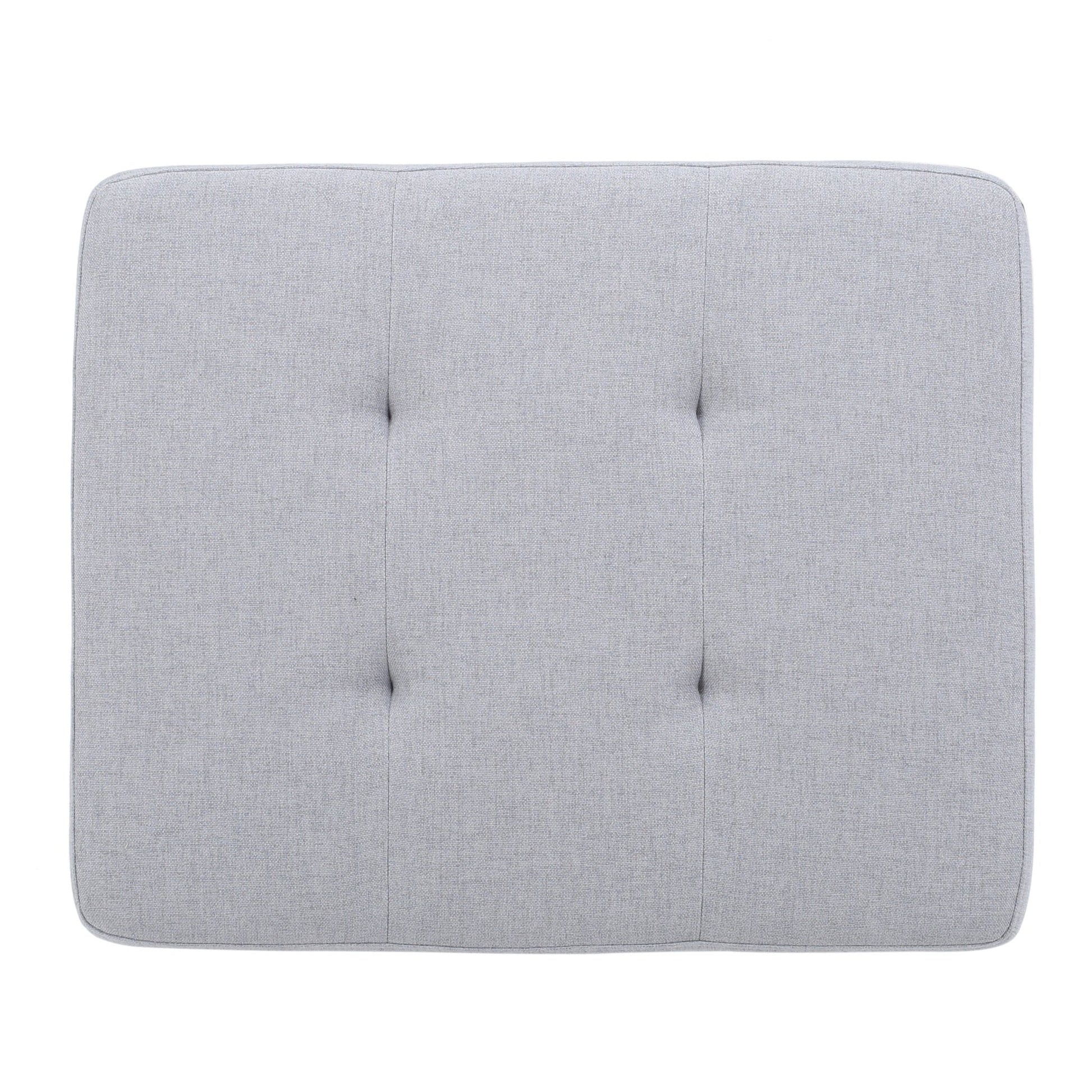 Contemporary Storage Ottoman with Tufted Waffle Stitching, Light Grey Fabric, 28 x 23 x 18.75 Inches - 1st Choice Furniture Direct