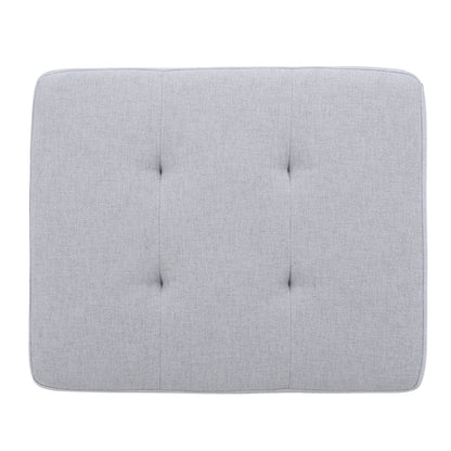 Contemporary Storage Ottoman with Tufted Waffle Stitching, Light Grey Fabric, 28 x 23 x 18.75 Inches - 1st Choice Furniture Direct