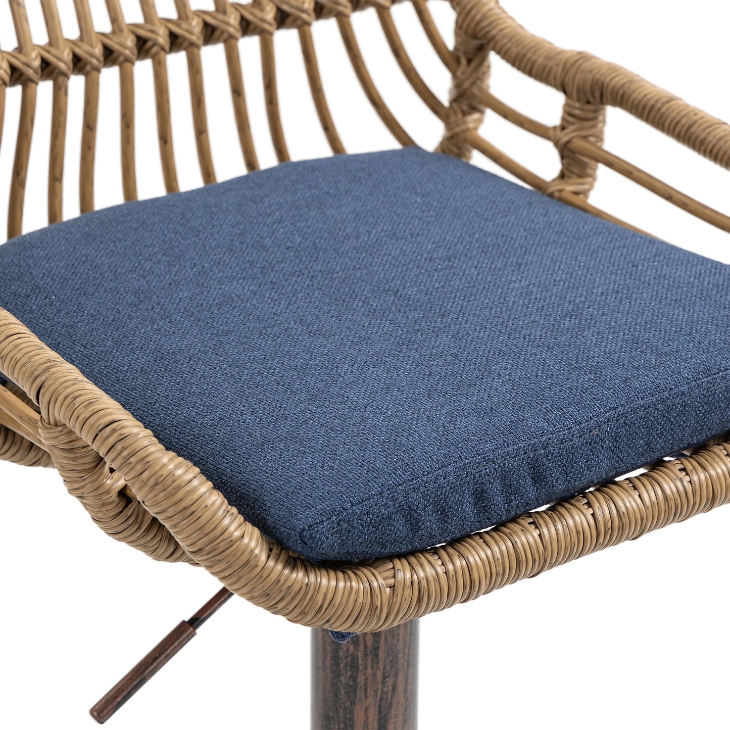 COOLMORE Modern Swivel Bar Stools Set of 2 Adjustable Counter Height Chairs with Footrest Blue Linen - 1st Choice Furniture Direct
