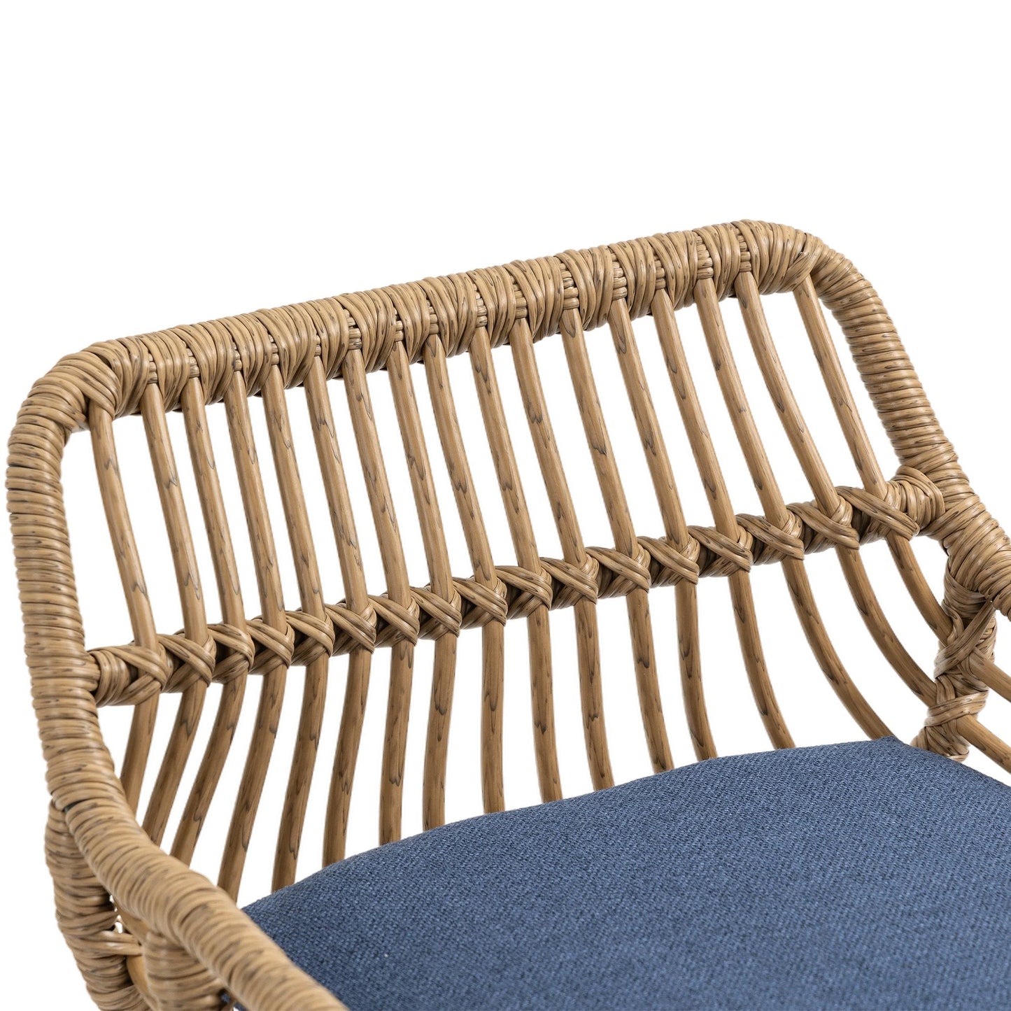 COOLMORE Modern Swivel Bar Stools Set of 2 Adjustable Counter Height Chairs with Footrest Blue Linen - 1st Choice Furniture Direct