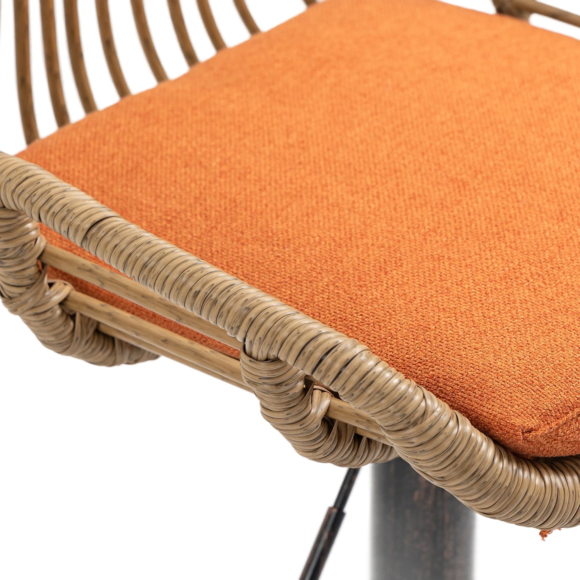COOLMORE Modern Swivel Bar Stools Set of 2 Adjustable Counter Height Chairs with Footrest, Orange Linen - 1st Choice Furniture Direct