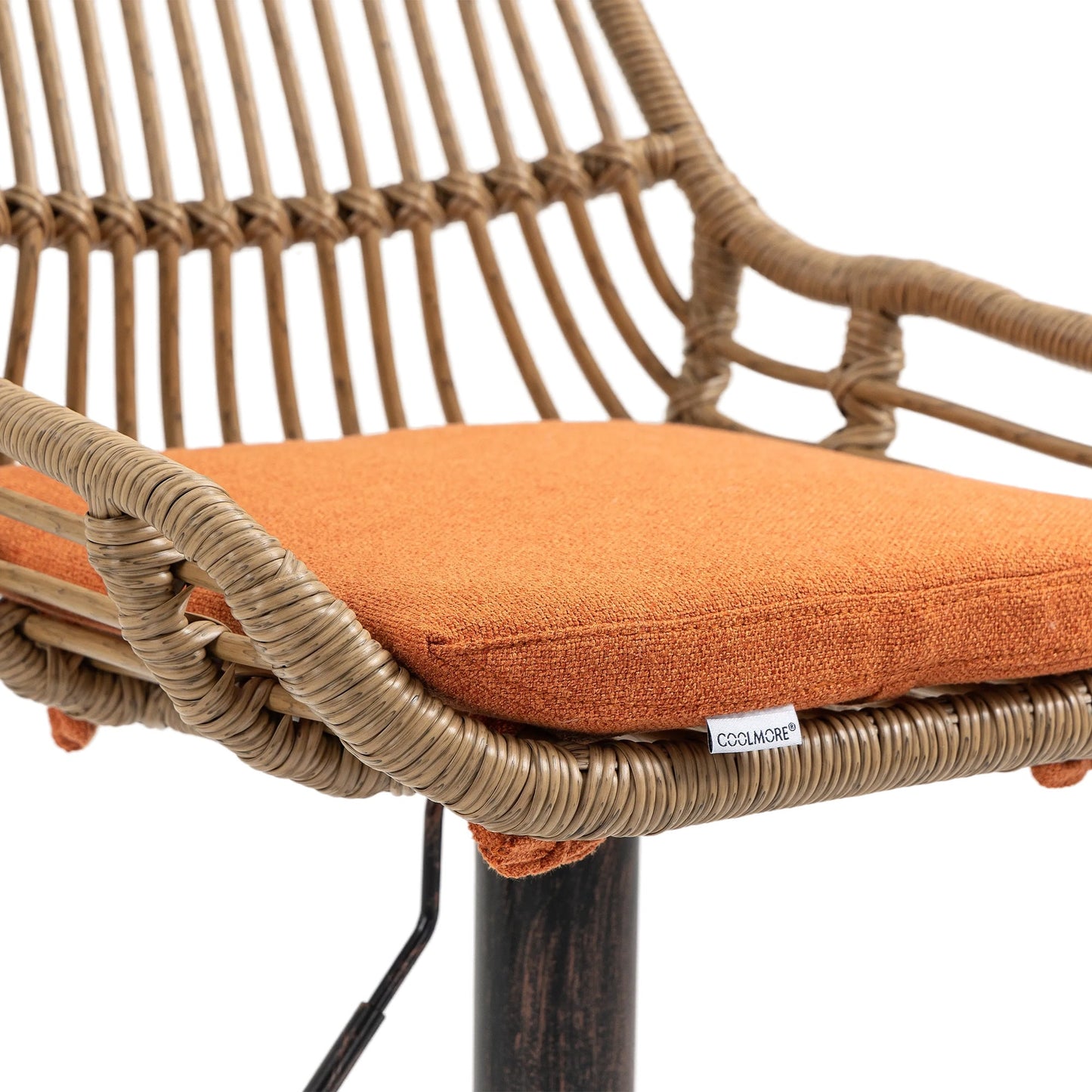 COOLMORE Modern Swivel Bar Stools Set of 2 Adjustable Counter Height Chairs with Footrest, Orange Linen - 1st Choice Furniture Direct
