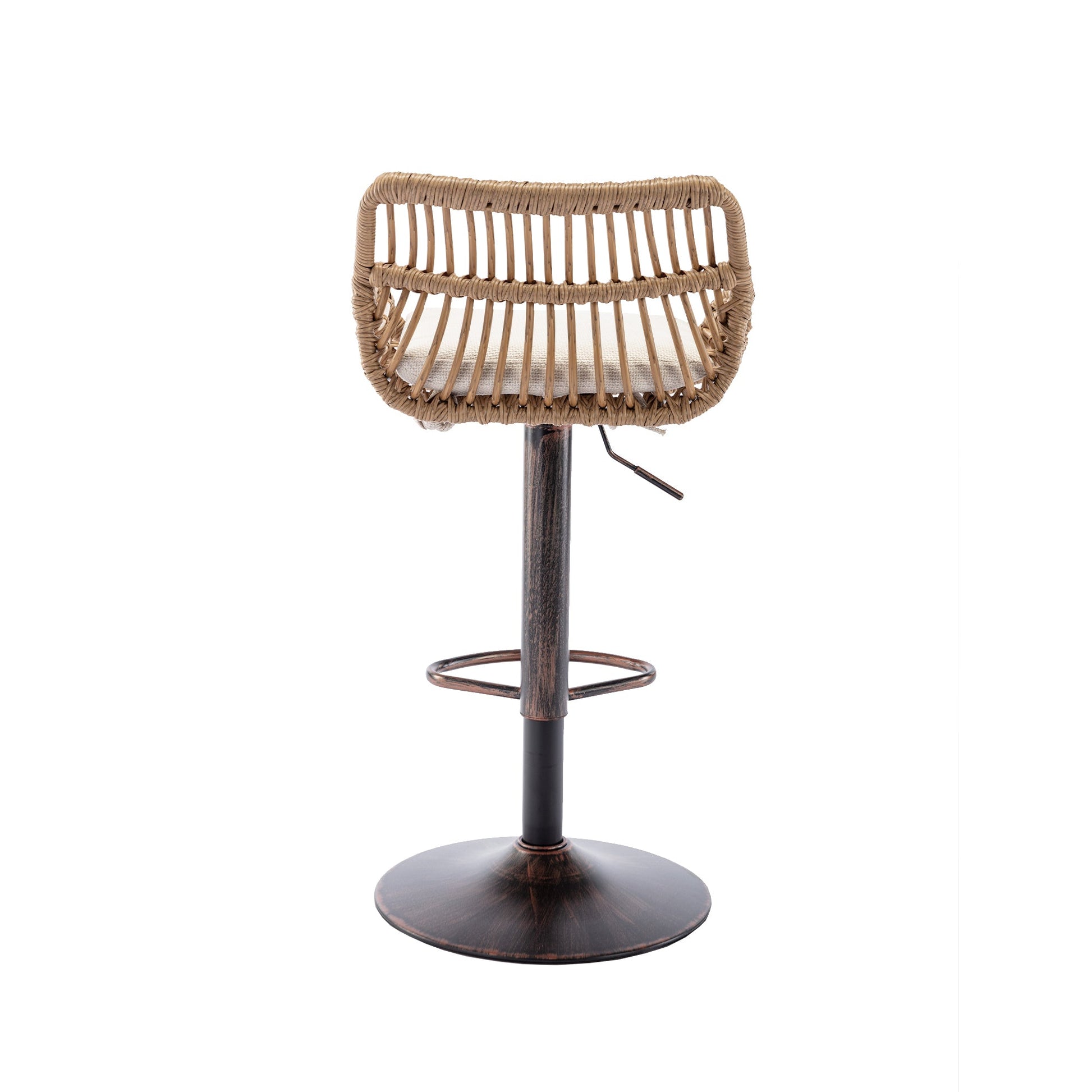 COOLMORE Modern Swivel Bar Stools Set of 2 with Adjustable Counter Height and Footrest in Beige Linen - 1st Choice Furniture Direct