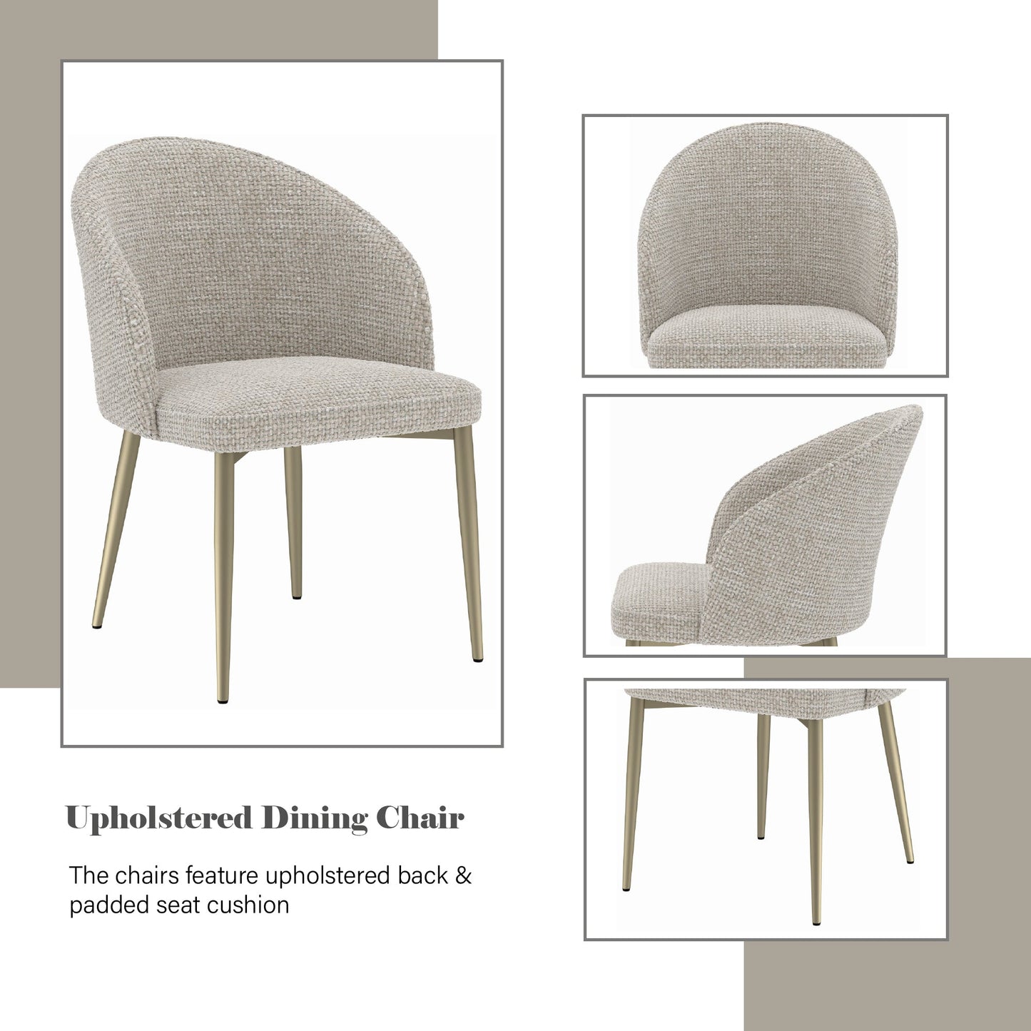 Cora Champagne Fabric Side Chair (Set of 2) - 1st Choice Furniture Direct