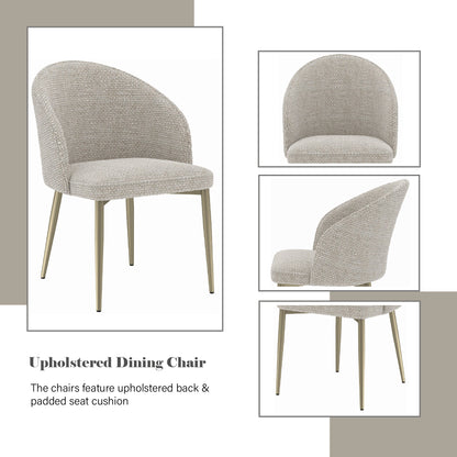 Cora Champagne Fabric Side Chair (Set of 2) - 1st Choice Furniture Direct