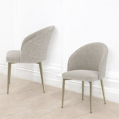 Cora Champagne Fabric Side Chair (Set of 2) - 1st Choice Furniture Direct