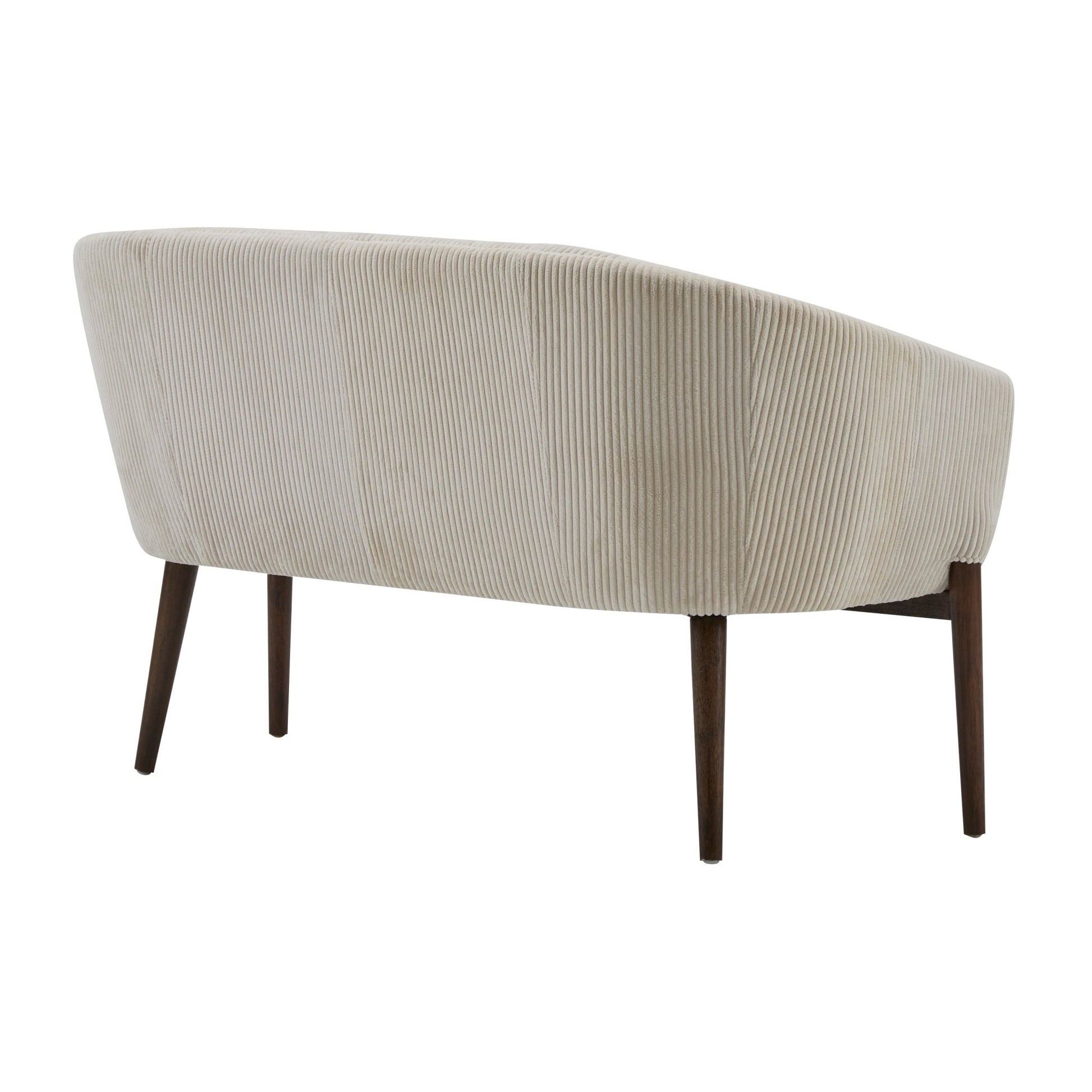 Corduroy Recessed Arm Loveseat(Beige+Walnut - 65780) - 1st Choice Furniture Direct