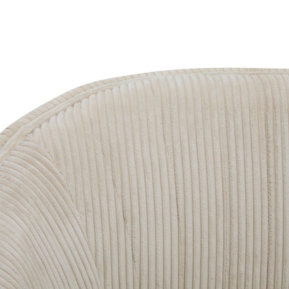 Corduroy Recessed Arm Loveseat(Beige+Walnut - 65780) - 1st Choice Furniture Direct