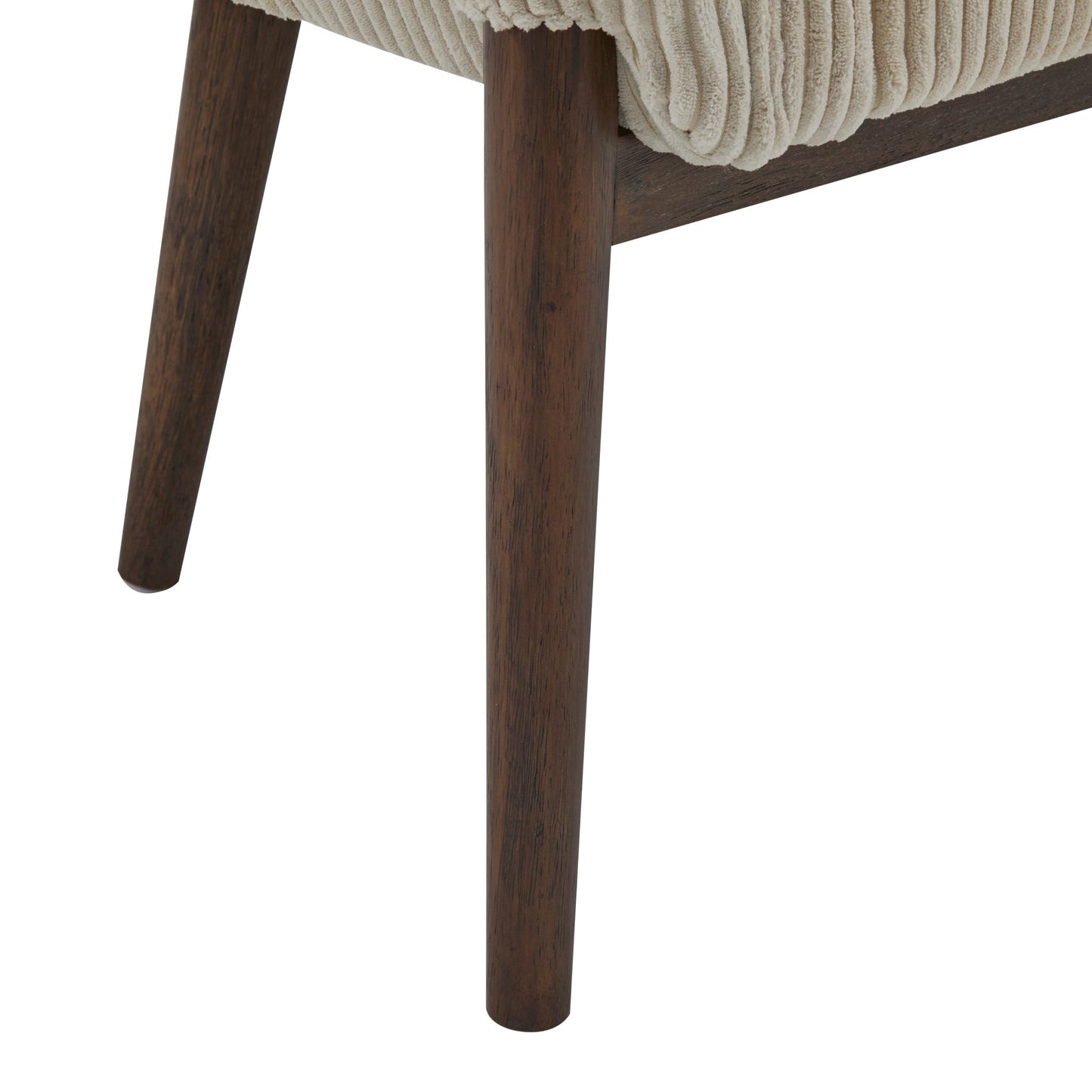 Corduroy Recessed Arm Loveseat(Beige+Walnut - 65780) - 1st Choice Furniture Direct