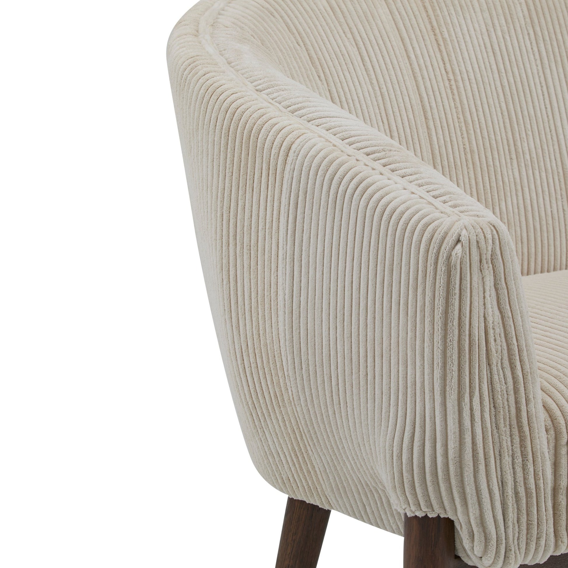Corduroy Recessed Arm Loveseat(Beige+Walnut - 65780) - 1st Choice Furniture Direct