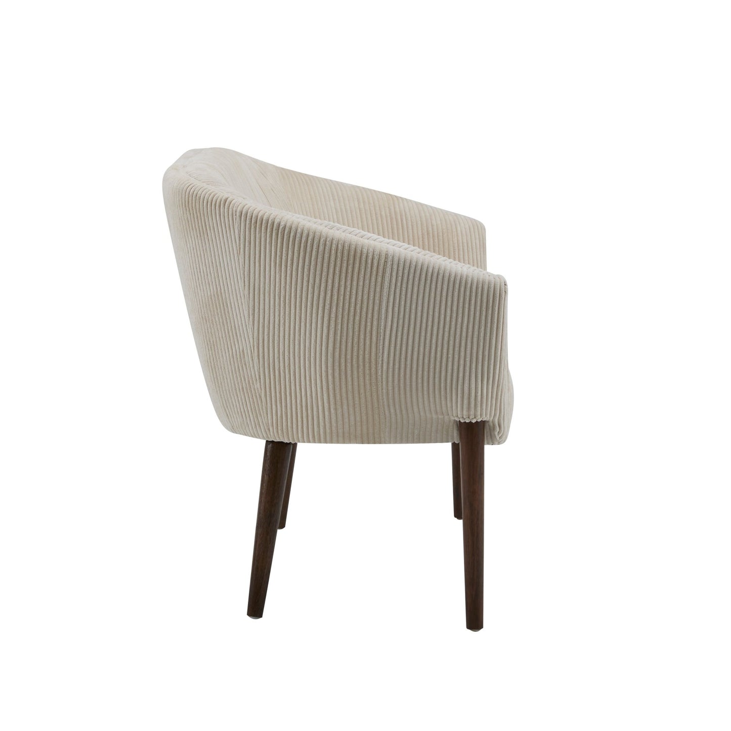 Corduroy Recessed Arm Loveseat(Beige+Walnut - 65780) - 1st Choice Furniture Direct