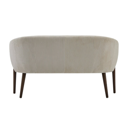 Corduroy Recessed Arm Loveseat(Beige+Walnut - 65780) - 1st Choice Furniture Direct