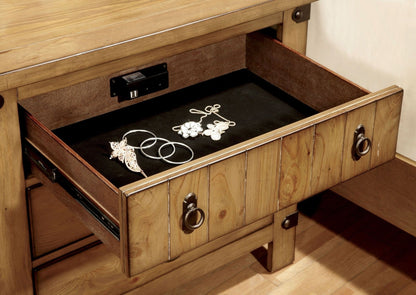 Cottage Style Weathered Elm 1pc Nightstand Ball Bearing Metal Glide USB Charger/Power Outlet In Night Stand Top Drawer Bedroom Bedside Table - 1st Choice Furniture Direct
