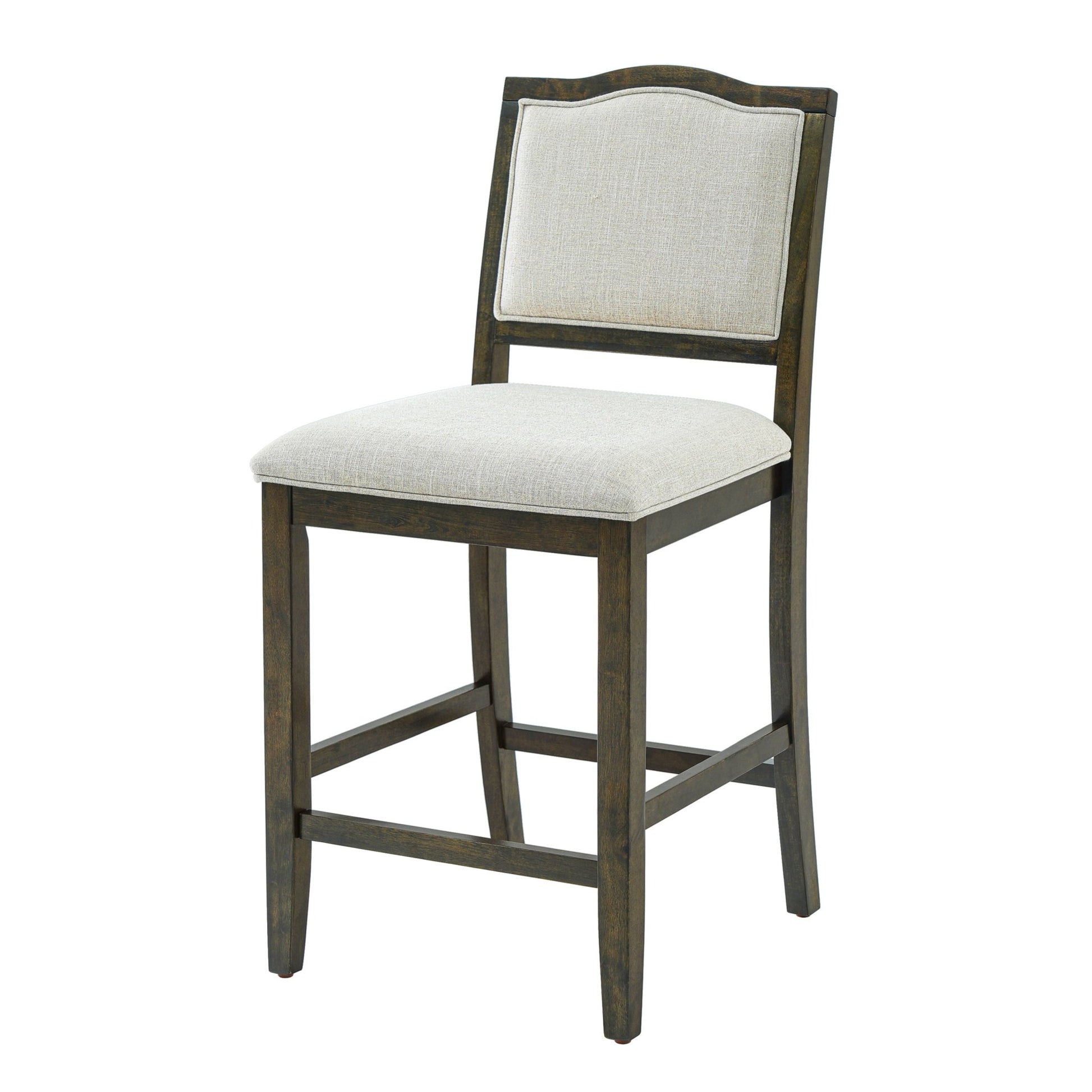 Counter Height Bar Stools Set of 2 - Rustic 2 Pack Bar Stools with Rubber Wood Frame, Ergonomic Backrest, Versatile for Kitchen Island, Dining Room, Brown - 1st Choice Furniture Direct