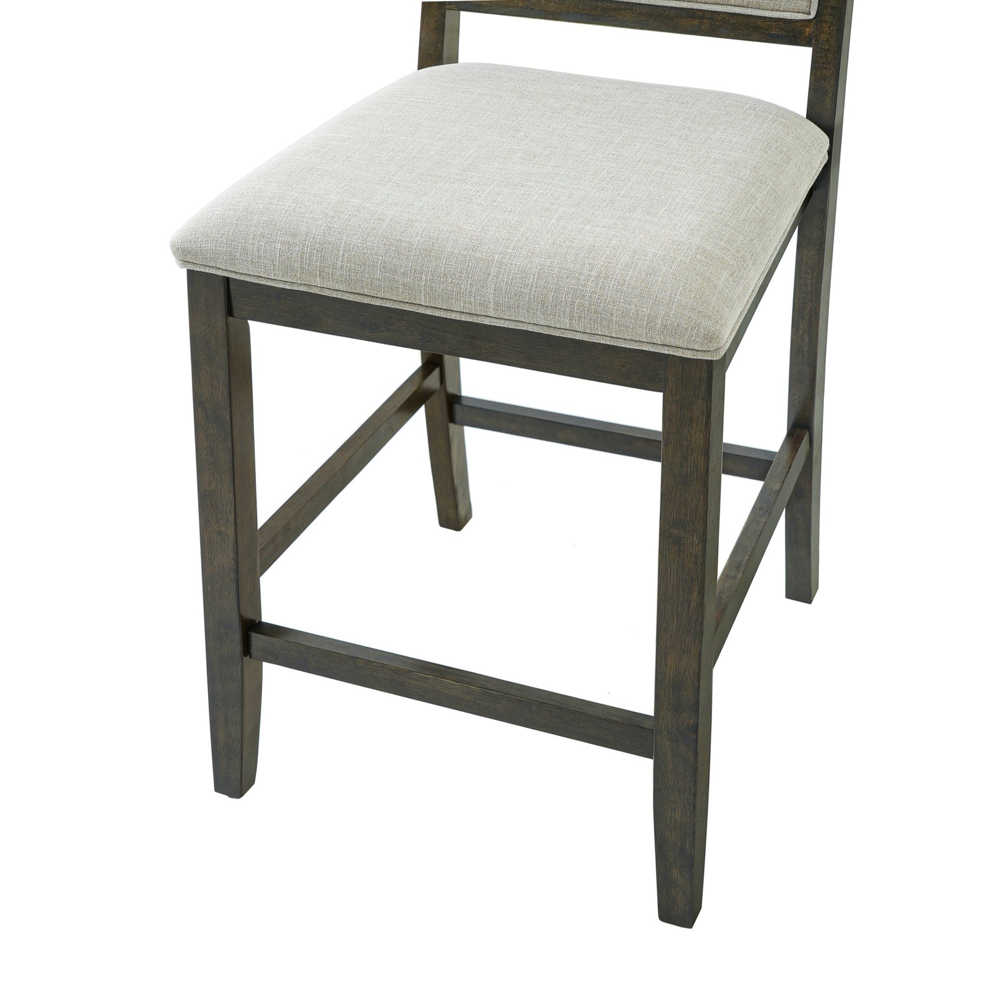 Counter Height Bar Stools Set of 2 - Rustic 2 Pack Bar Stools with Rubber Wood Frame, Ergonomic Backrest, Versatile for Kitchen Island, Dining Room, Brown - 1st Choice Furniture Direct