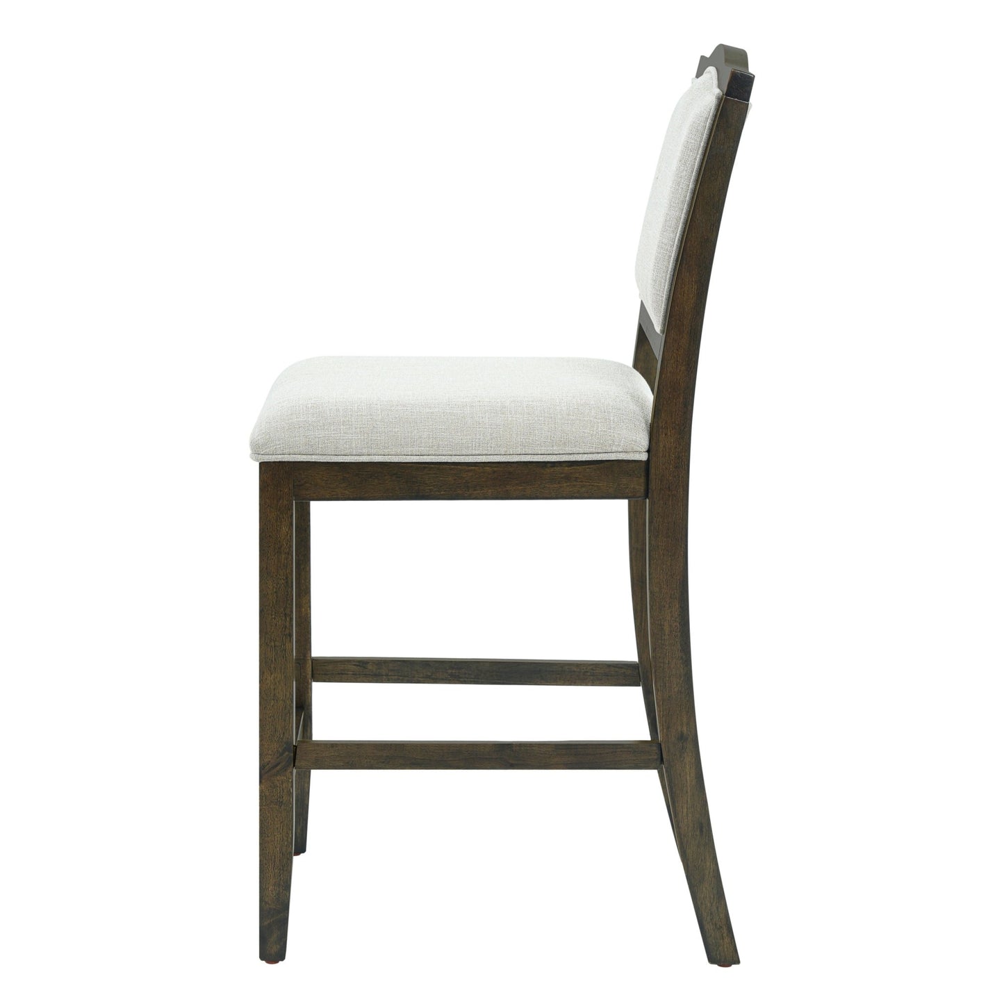 Counter Height Bar Stools Set of 2 - Rustic 2 Pack Bar Stools with Rubber Wood Frame, Ergonomic Backrest, Versatile for Kitchen Island, Dining Room, Brown - 1st Choice Furniture Direct