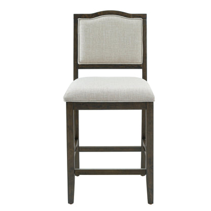 Counter Height Bar Stools Set of 2 - Rustic 2 Pack Bar Stools with Rubber Wood Frame, Ergonomic Backrest, Versatile for Kitchen Island, Dining Room, Brown - 1st Choice Furniture Direct