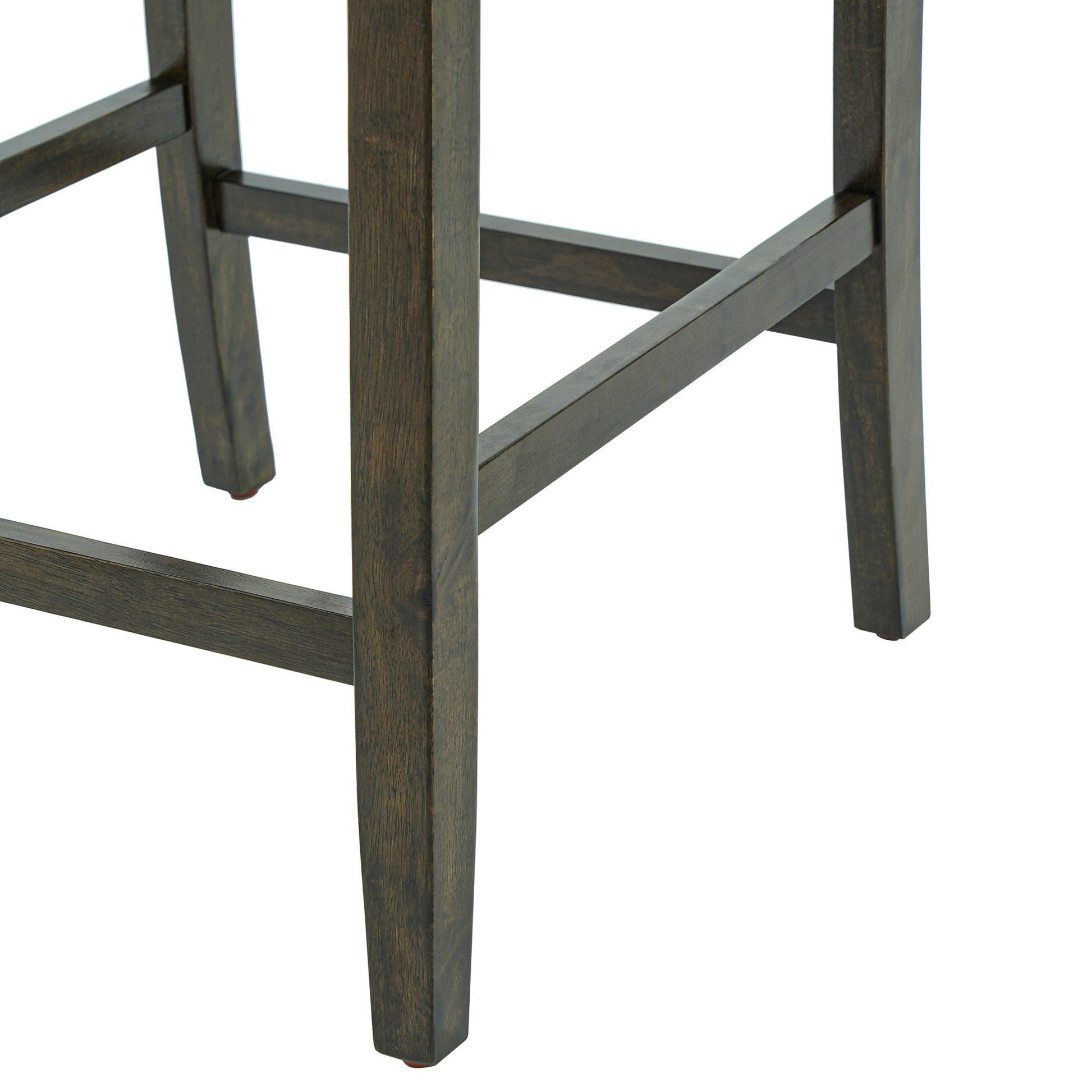 Counter Height Bar Stools Set of 2 - Rustic 2 Pack Bar Stools with Rubber Wood Frame, Ergonomic Backrest, Versatile for Kitchen Island, Dining Room, Brown - 1st Choice Furniture Direct