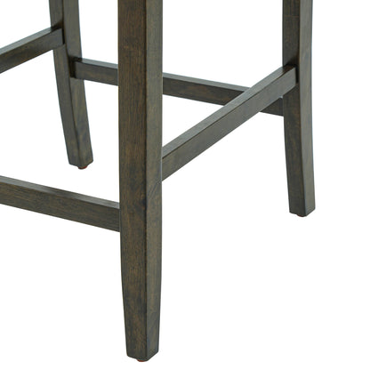 Counter Height Bar Stools Set of 2 - Rustic 2 Pack Bar Stools with Rubber Wood Frame, Ergonomic Backrest, Versatile for Kitchen Island, Dining Room, Brown - 1st Choice Furniture Direct