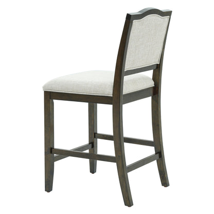 Counter Height Bar Stools Set of 2 - Rustic 2 Pack Bar Stools with Rubber Wood Frame, Ergonomic Backrest, Versatile for Kitchen Island, Dining Room, Brown - 1st Choice Furniture Direct