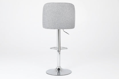 Counter Height Swivel Bar Stools Set of 2, 360° Swivel Upholstered Barstools with Back and Metal Legs, 25.6' Seat Height,Counter Stools for Kitchen Island and Pub,Linen Cloth,Grey - 1st Choice Furniture Direct