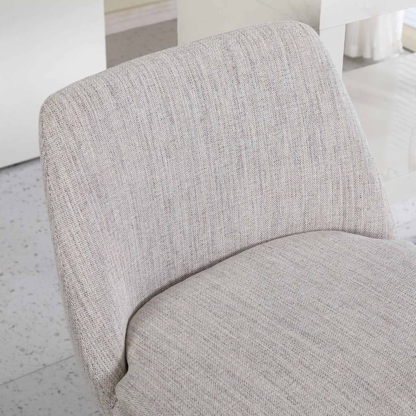 Counter Height Swivel Bar Stools Set of 2, 360° Swivel Upholstered Barstools with Back and Metal Legs, 25.6' Seat Height,Counter Stools for Kitchen Island and Pub,Linen Cloth,Off White Linen. - 1st Choice Furniture Direct