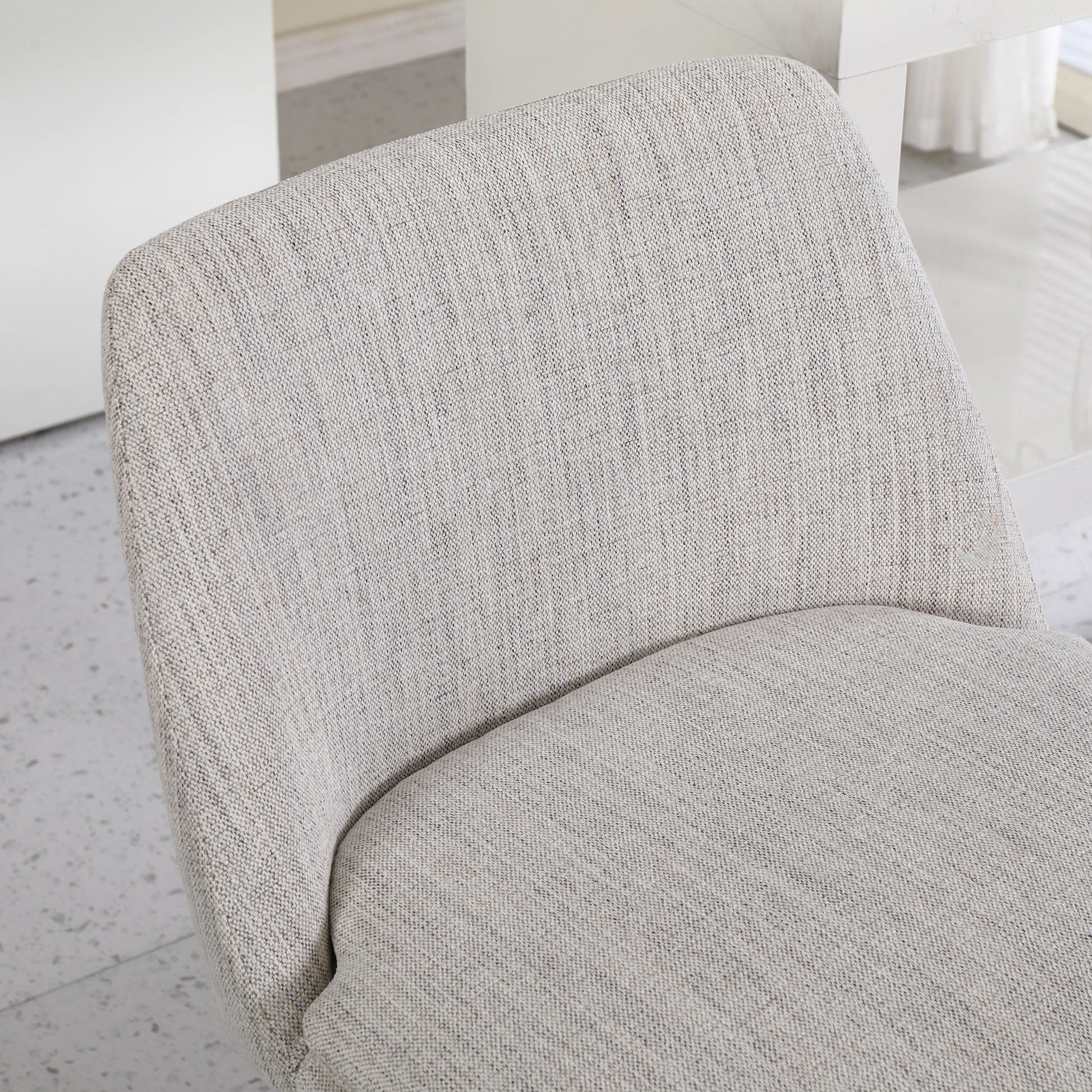 Counter Height Swivel Bar Stools Set of 2, 360° Swivel Upholstered Barstools with Back and Metal Legs, 25.6' Seat Height,Counter Stools for Kitchen Island and Pub,Linen Cloth,Off White Linen. - 1st Choice Furniture Direct