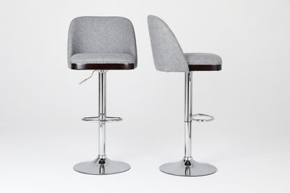 Counter Height Swivel Bar Stools Set of 2, 360° Swivel Upholstered Barstools with Back and Metal Legs, 25.6' Seat Height,Counter Stools for Kitchen Island and Pub,Linen Cloth,Grey - 1st Choice Furniture Direct