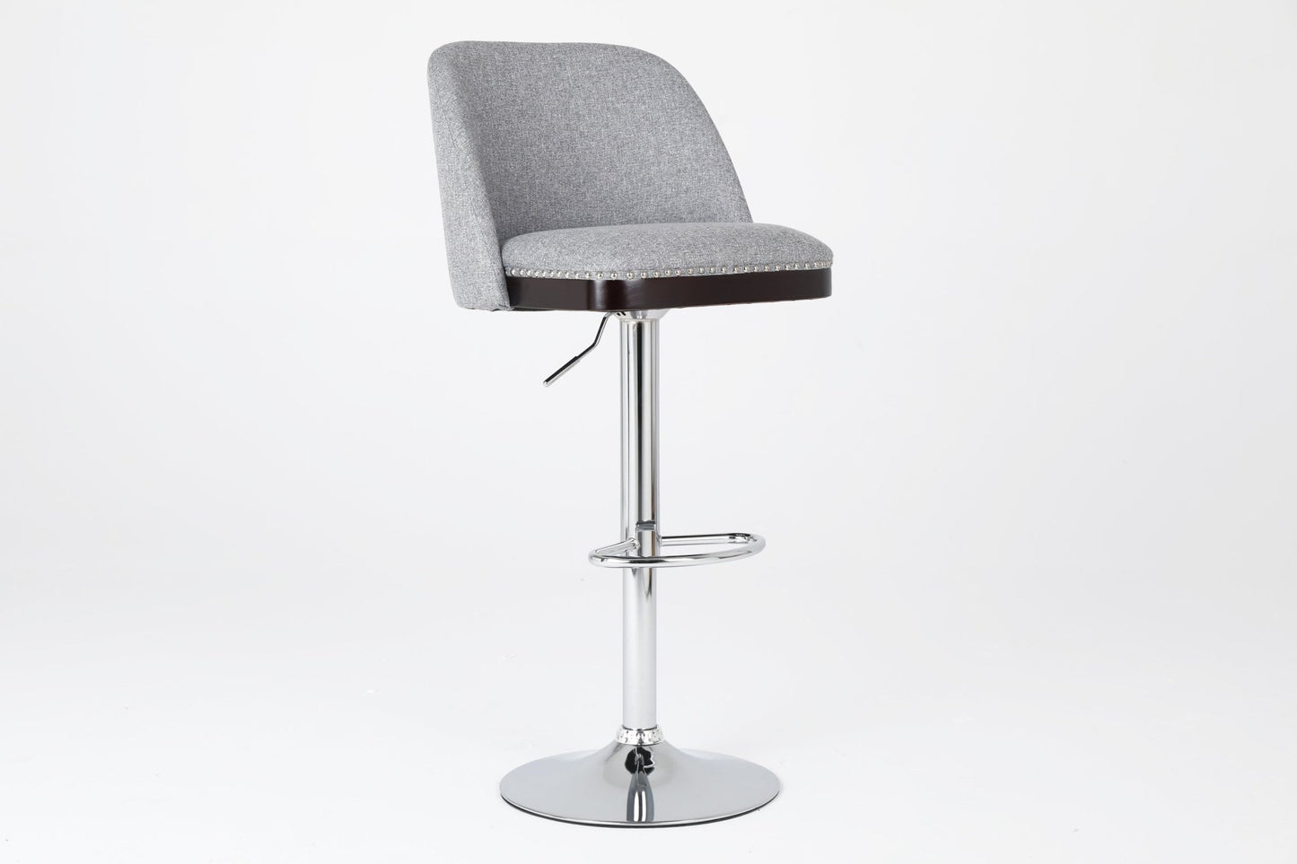 Counter Height Swivel Bar Stools Set of 2, 360° Swivel Upholstered Barstools with Back and Metal Legs, 25.6' Seat Height,Counter Stools for Kitchen Island and Pub,Linen Cloth,Grey - 1st Choice Furniture Direct