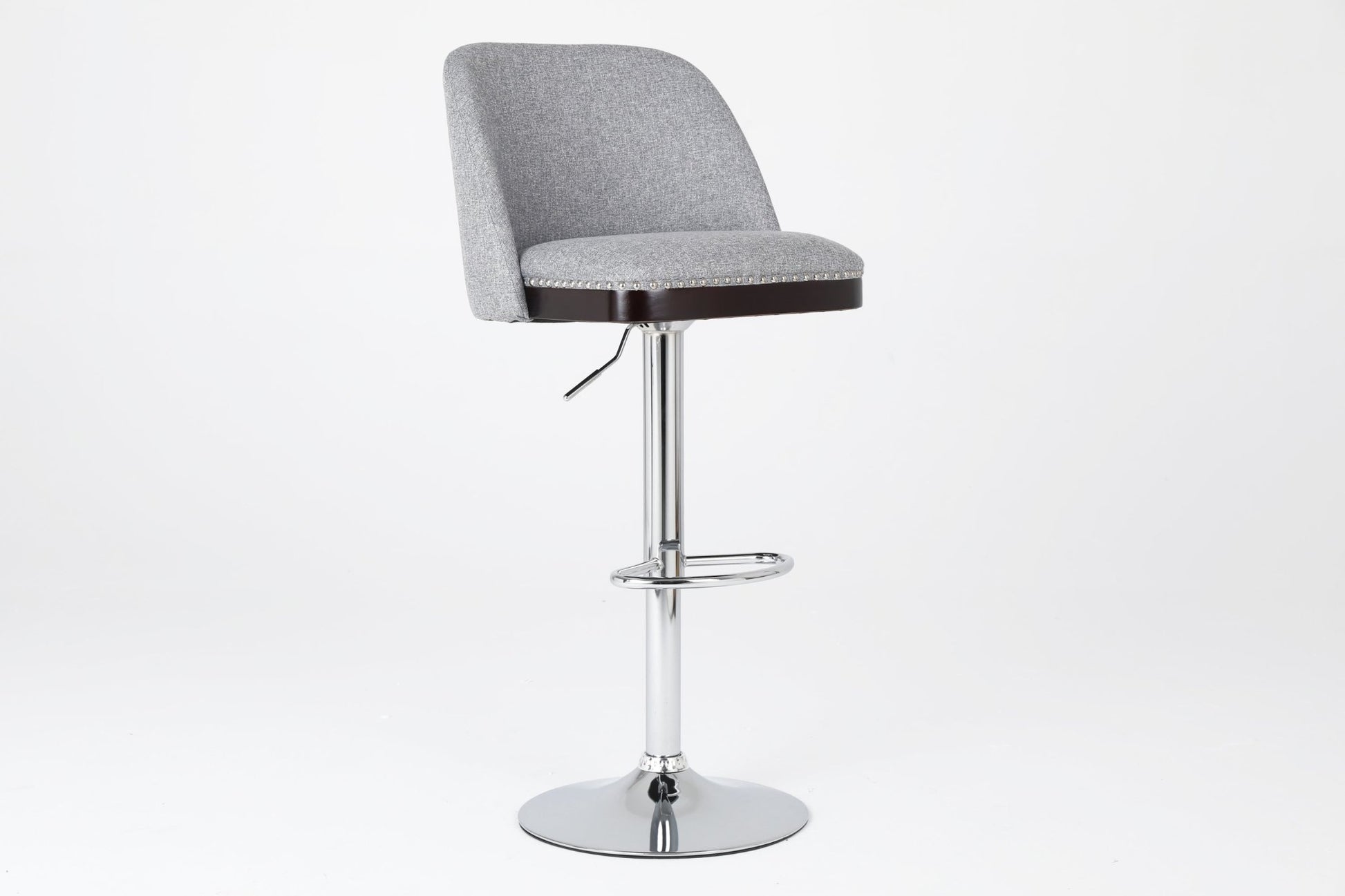 Counter Height Swivel Bar Stools Set of 2, 360° Swivel Upholstered Barstools with Back and Metal Legs, 25.6' Seat Height,Counter Stools for Kitchen Island and Pub,Linen Cloth,Grey - 1st Choice Furniture Direct
