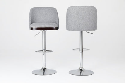 Counter Height Swivel Bar Stools Set of 2, 360° Swivel Upholstered Barstools with Back and Metal Legs, 25.6' Seat Height,Counter Stools for Kitchen Island and Pub,Linen Cloth,Grey - 1st Choice Furniture Direct